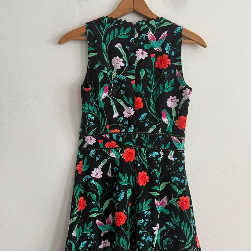 Kate Spade New York Embroidered Floral Hummingbird Dress Size 0